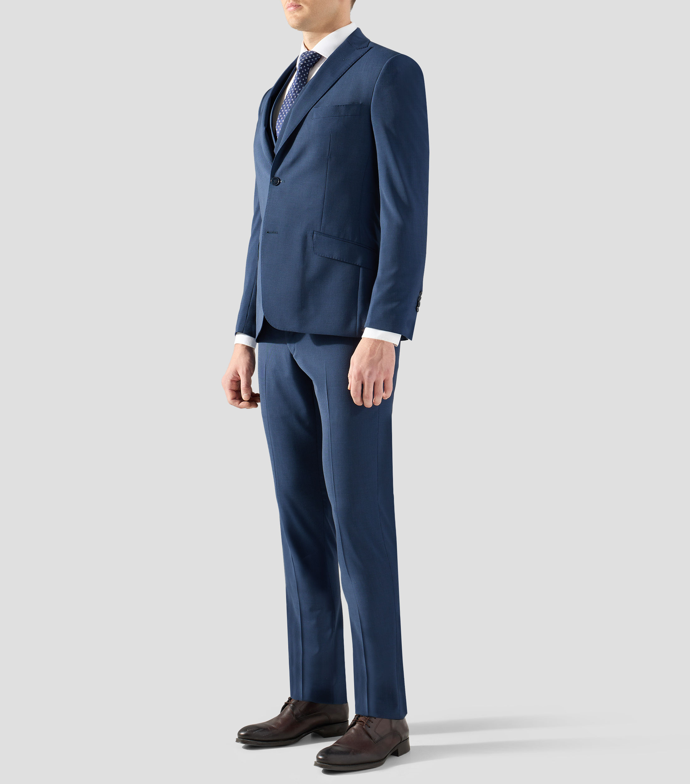 Traje 3 piezas de corte slim con microdiseño Hombre